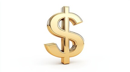 Obraz premium Golden Dollar Sign Symbol - Wealth, finance, currency, prosperity, success. A gleaming gold dollar sign represents financial abundance.