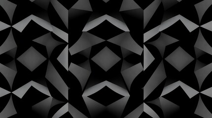 Naklejka premium Abstract Geometric Pattern: A mesmerizing abstract pattern with a captivating interplay of light and shadow, creating a sense of depth and dimension in a monochromatic palette. 