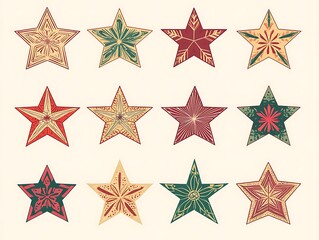 Obraz premium Abstract Star Icon Set Featuring Black and Gold Designs with Modern, Elegant, and Luxurious Styles for Branding, Decorations, and Digital Projects