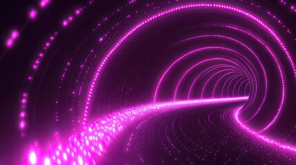 Pink Neon Lights Tunnel Abstract Pathway Design