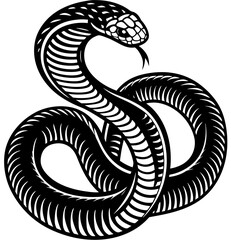 Fototapeta premium Powerful Snake Design in Bold Line Art Style