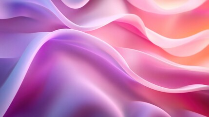 Obraz premium Elegant satin fabric in pink and purple hues with smooth folds and a shiny surface, perfect for wide panoramic backgrounds for Valentine's Day