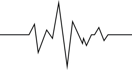  Heartbeat vector icon set. Heart shape with pulse line.