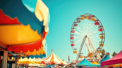 Ferris Wheel At A Bright Sunny Day Fair
