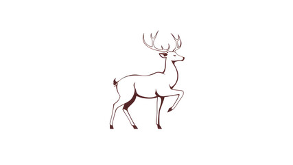 Elegant deer logo icon symbol emblem on the white background, Generative AI