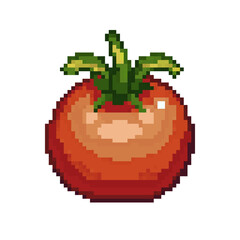 Fototapeta premium Pixel Image of a Tomato, Pixelart, Vegetables