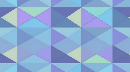 Obraz premium Serene Geometry: Abstract pastel triangle pattern. Soft blue, purple, and green hues create a calming and sophisticated design. Perfect for backgrounds, textiles, or digital art. 