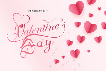 Happy Valentine's day love vector design. Romantic symbol poster decorate with trendy heart. Design for greeting card, fashion, commercial, banner, invitation.