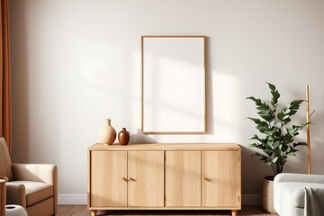 Calm Minimalist Living Room Mockup 