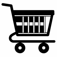 E-Commerce Cart Black Silhouette Vector