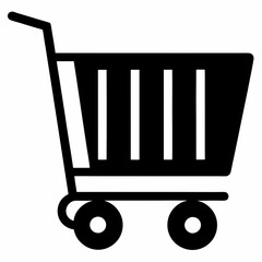 E-Commerce Cart Black Silhouette Vector