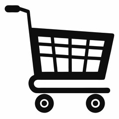 E-Commerce Cart Black Silhouette Vector