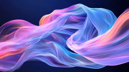 Colorful Abstract Background with Smooth Gradient Waves in Purple, Blue, and Pink – Soft Glow and Flowing Design