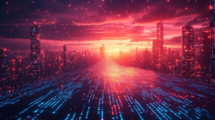 Fototapeta premium Futuristic Cyber Matrix. Generative AI