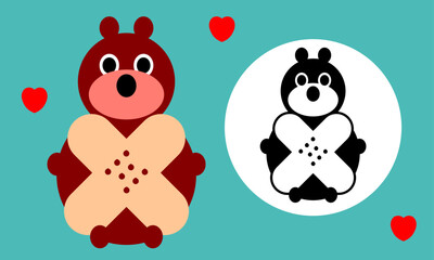 Children's Care Symbol: Teddy Bear with Bandages