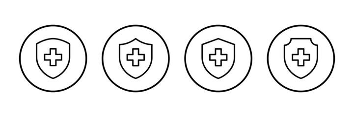 Fototapeta premium Health insurance icon vector isolated on white background. Insurance health document icon