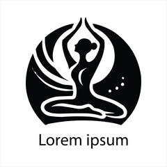 Abstract  Yoga Logo template design Human pose icon