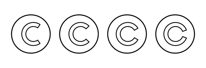 Copyright icon vector isolated on white background. copyright symbols