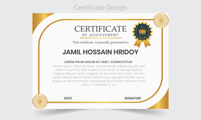 Certificate of completion template vector layout design