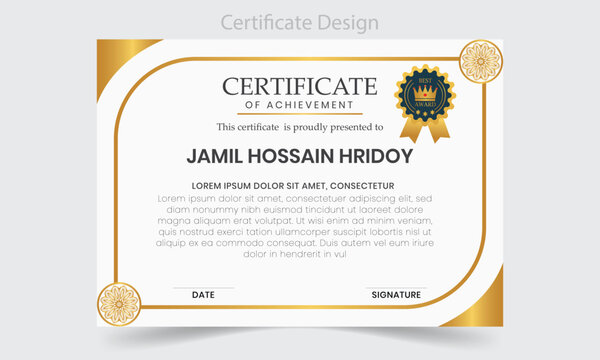 Certificate of completion template vector layout design - Powered by Adobe