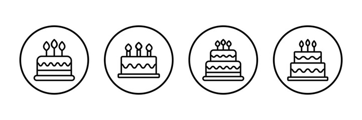 Cake icon vector isolated on white background. Cake vector. Birthday cake icon