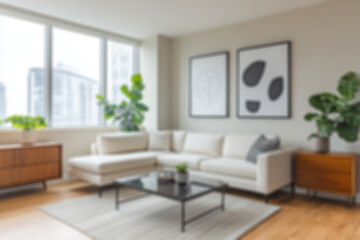 Blurred image of a living room with background concept
