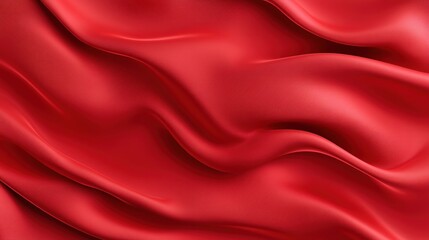 Obraz premium Smooth red satin fabric with glossy, folded waves, ideal for a luxury background for design, web banners, or festive website headers