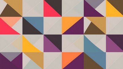 Geometric Abstract Pattern: A vibrant and captivating abstract pattern composed of colorful triangles arranged in a grid. The geometric shapes create a sense of rhythm and movement.