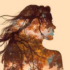 Silhouette of Seasons Soul Intertwined with the Seasons