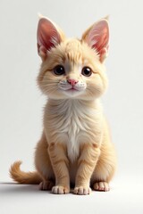 Fototapeta premium Witte achtergrond, mopshond zittend met gebreide muts, mop, zitten, mopshond