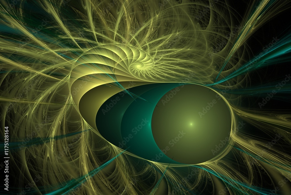 Poster computer generated fractal pattern and shape