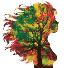 Silhouette of Seasons Soul Intertwined with the Seasons