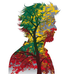 Silhouette of Seasons Soul Intertwined with the Seasons