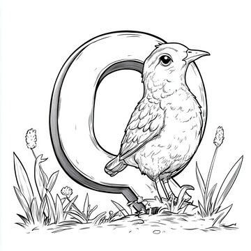 bird perched on letter q clip art preview