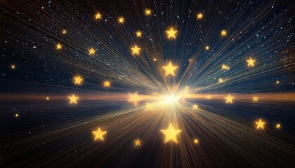 簡素に仕上げた、シンプルな無数の星のイラスト、スタイリッシュなグラフィック背景画像　Generated by AI