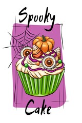 Retro groovy style coffee characters. A set of cute halloween mascots for cafe, bakery, restaurant. Vector illustration.