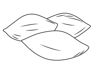 Cute cartoon hand drawn vector almonds nut coloring page.