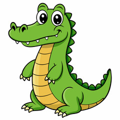 Fototapeta premium Illustration of an Alligator, colorful green Crocodile - Vector Illustration