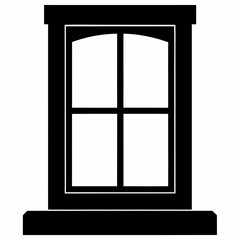 IDE Window Black Silhouette Vector Art