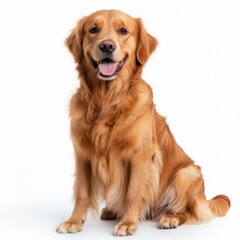 Happy Golden Retriever Dog Sitting with a Joyful Expression