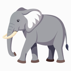 Fototapeta premium Vector illustration of a Walking Elephant on a White Background - Vector Art