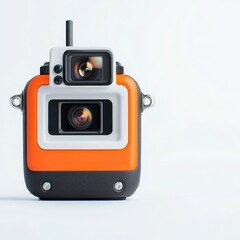 Fototapeta premium Retro Style Camera with Dual Lenses and Modern Design Features