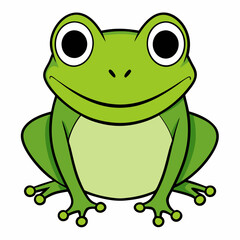 colorful Minimalist  Frog - Vector Illustration