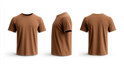 Chocolate Brown T-shirt Mockup. Generative AI