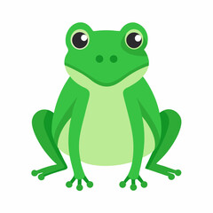 colorful Minimalist  Frog - Vector Illustration