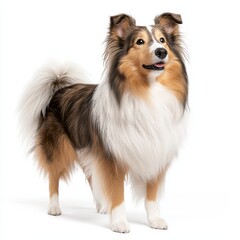 Fototapeta premium Happy Collie Dog Standing with a Lively Expression in Studio