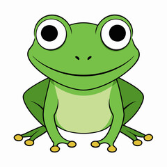 colorful Minimalist  Frog - Vector Illustration