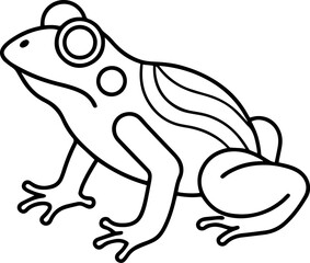 Naklejka premium Minimalist Black outline of a Frog - Vector Illustration