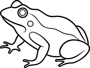 Minimalist Black outline of a Frog - Vector Illustration