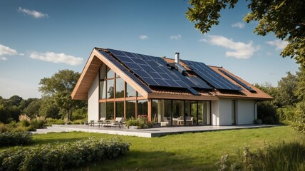 Modern Solar Home: A Serene Architectural Design with Sustainable Energy